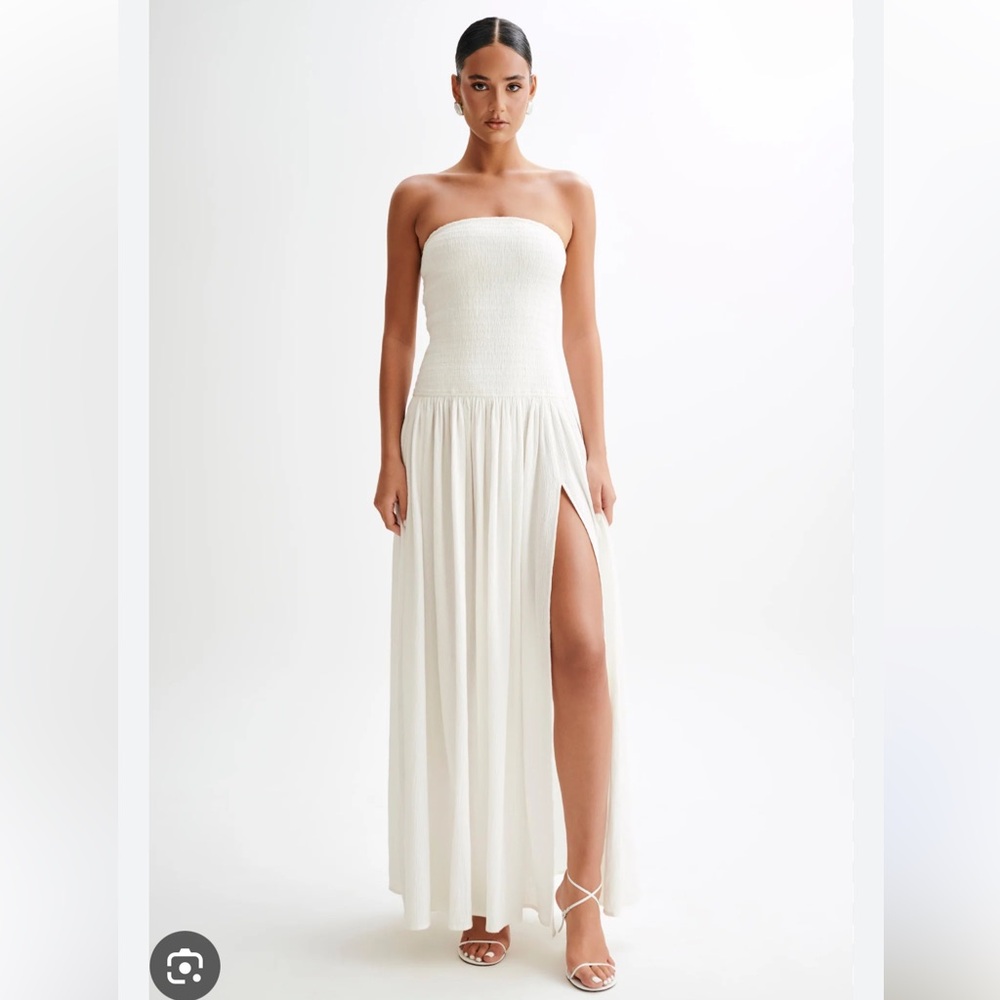 Meshki White Strapless Maxi Dress